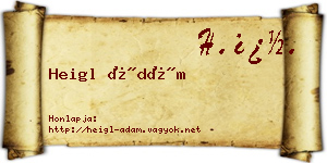 Heigl Ádám névjegykártya